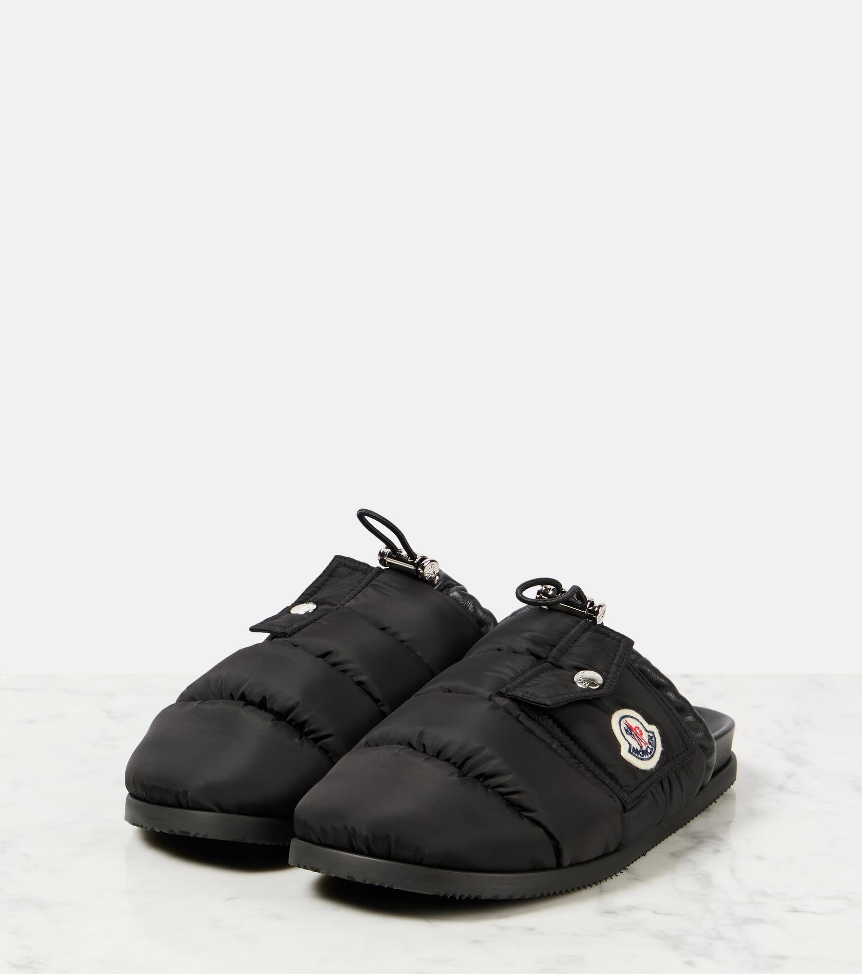 Mon Pocket leather-trimmed mules - 4