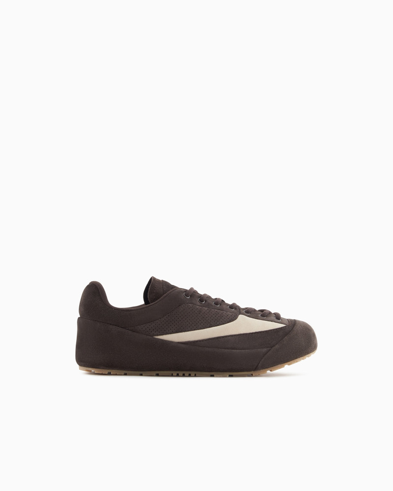SUEDE SNEAKERS WITH MICRO-PERFORATED DETAILS 1