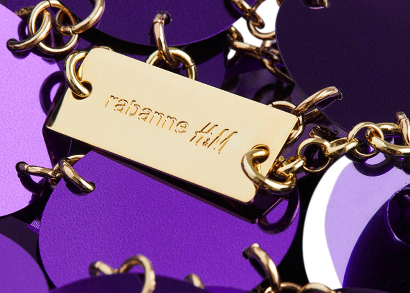 Rabanne H&M Sequin-Disc Crop Top Purple - 3