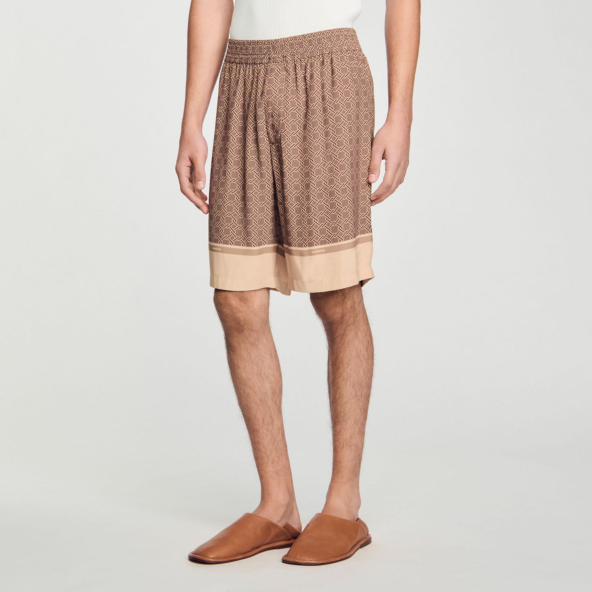 PATTERNED FLOWY BERMUDA SHORTS - 4