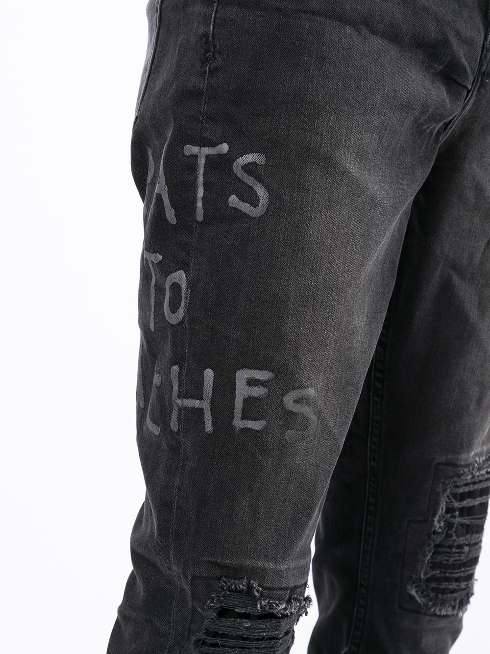 slogan-print distressed jeans - 5