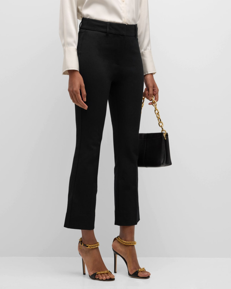Stretch-Cotton Cropped Flare Trousers 4
