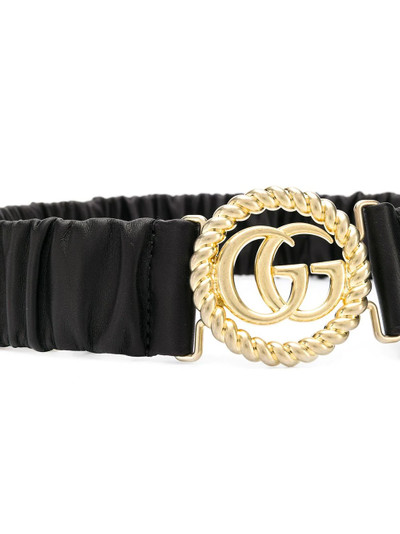 GUCCI ruched leather logo belt outlook