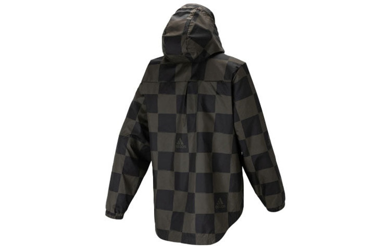adidas adidas M Wv Jkt Plaid Casual Stay Warm hooded track Jacket Black HU0411 outlook