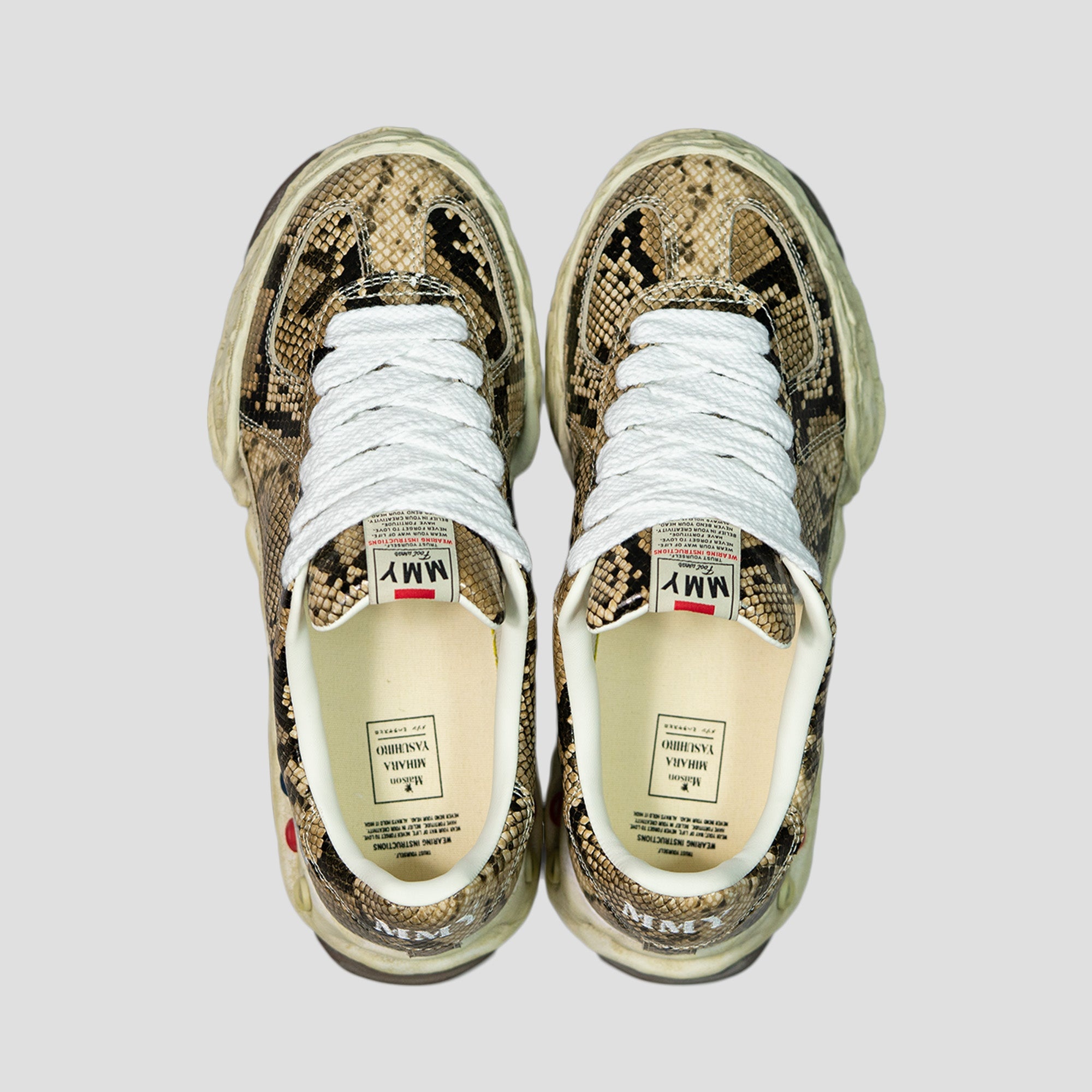 HERBIE OG SOLE PRINTED PYTHON LEATHER LOW-TOP SNEAKERS - 3