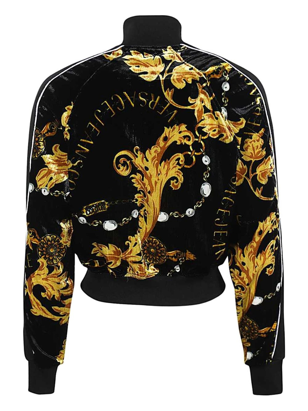 baroque-print velvet jacket - 2