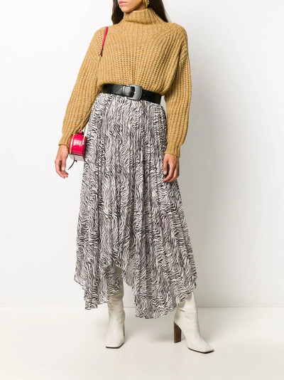 Isabel Marant zebra-print pleated skirt outlook