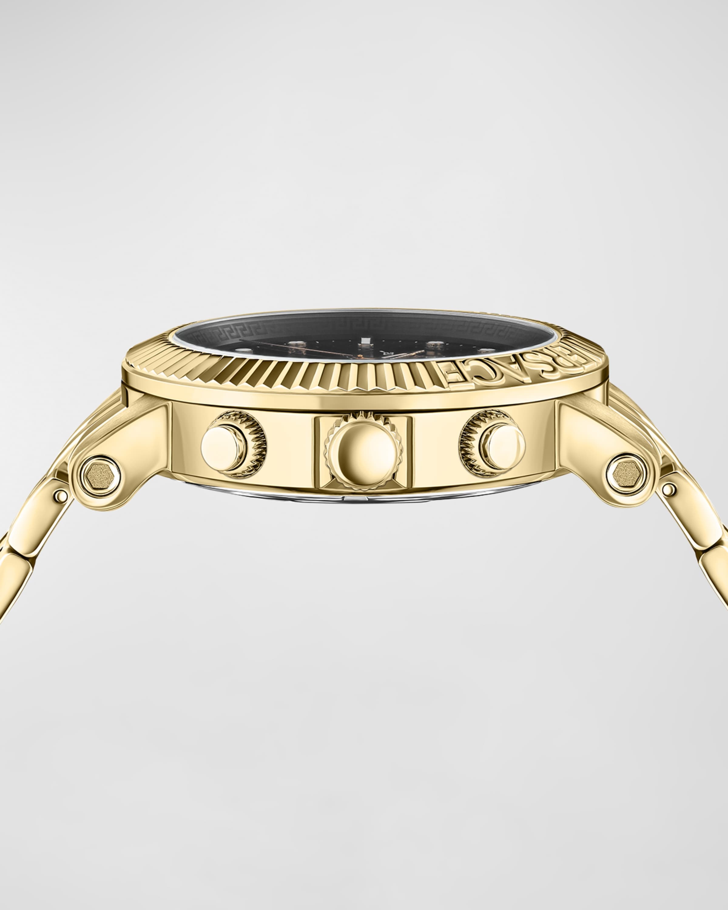 Men's V-Chrono Classic IP Yellow Gold Bracelet Watch, 45mm - 3