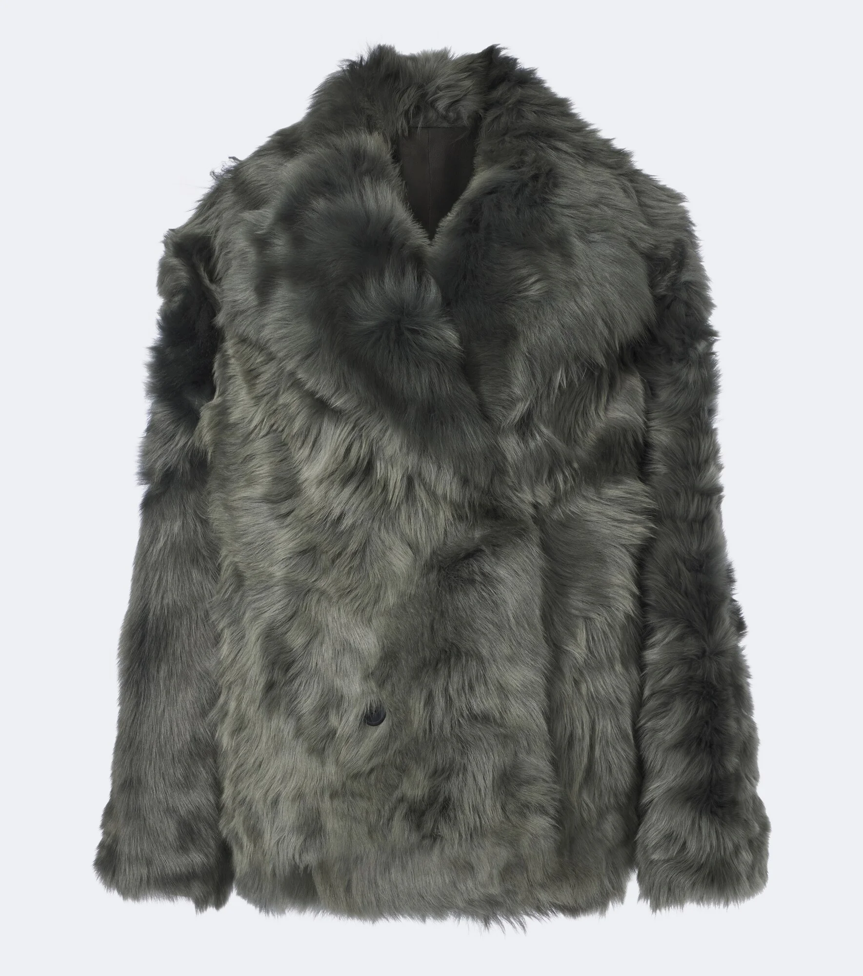 Double-breasted shearling jacket - 1
