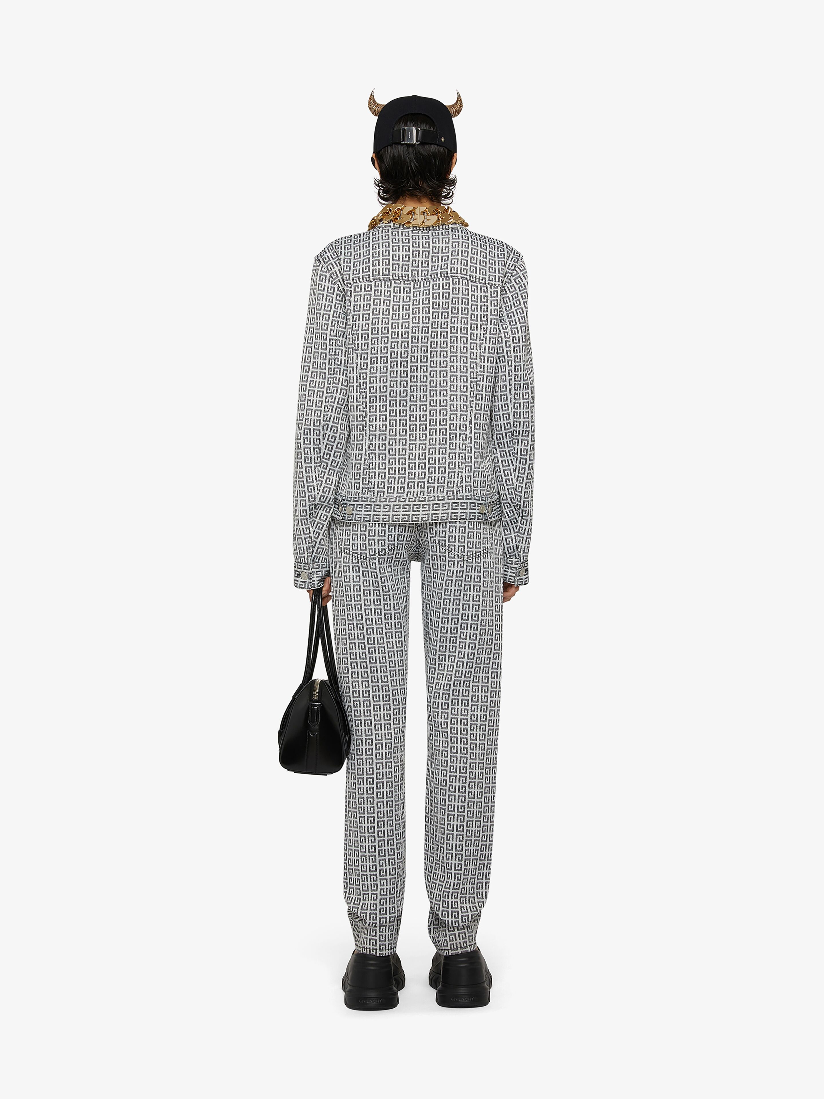 4G JACQUARD DENIM EFFECT PANTS - 4