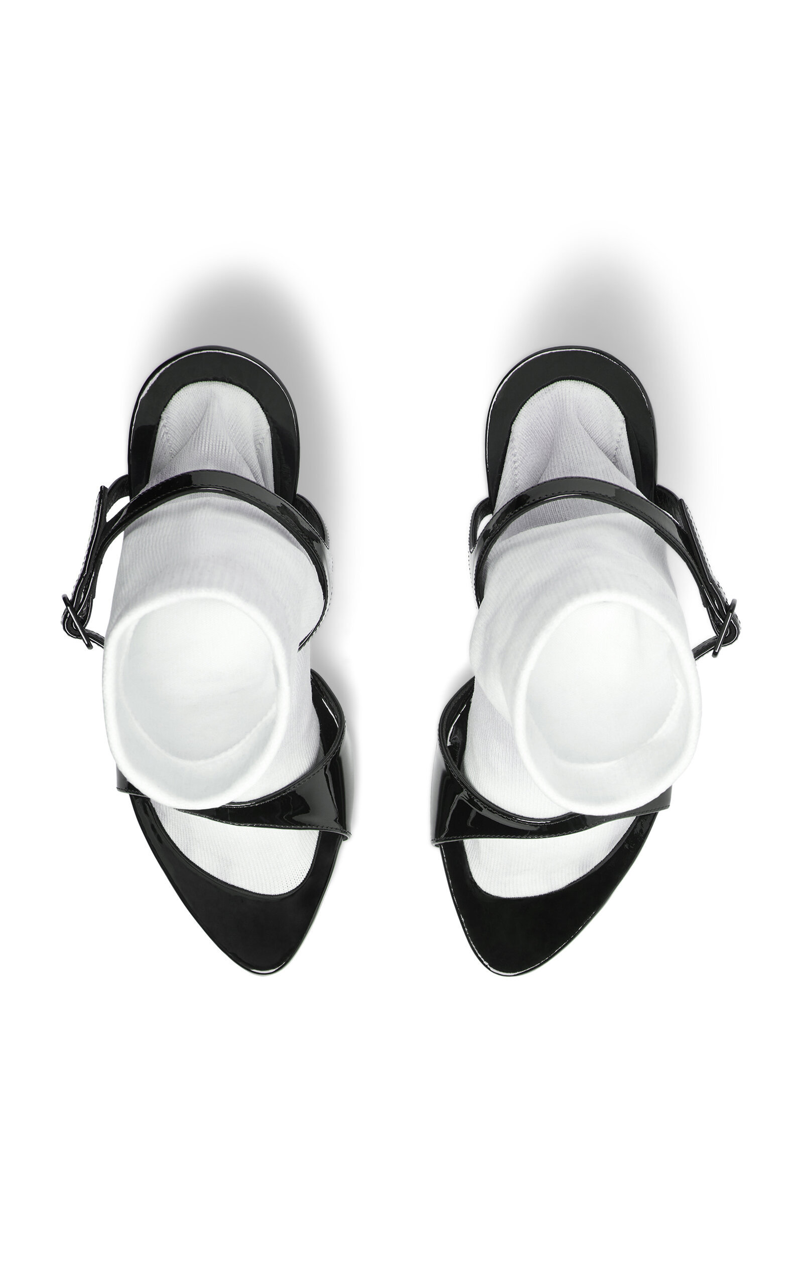 Avenue Patent Leather Sock Pumps black/white - 7