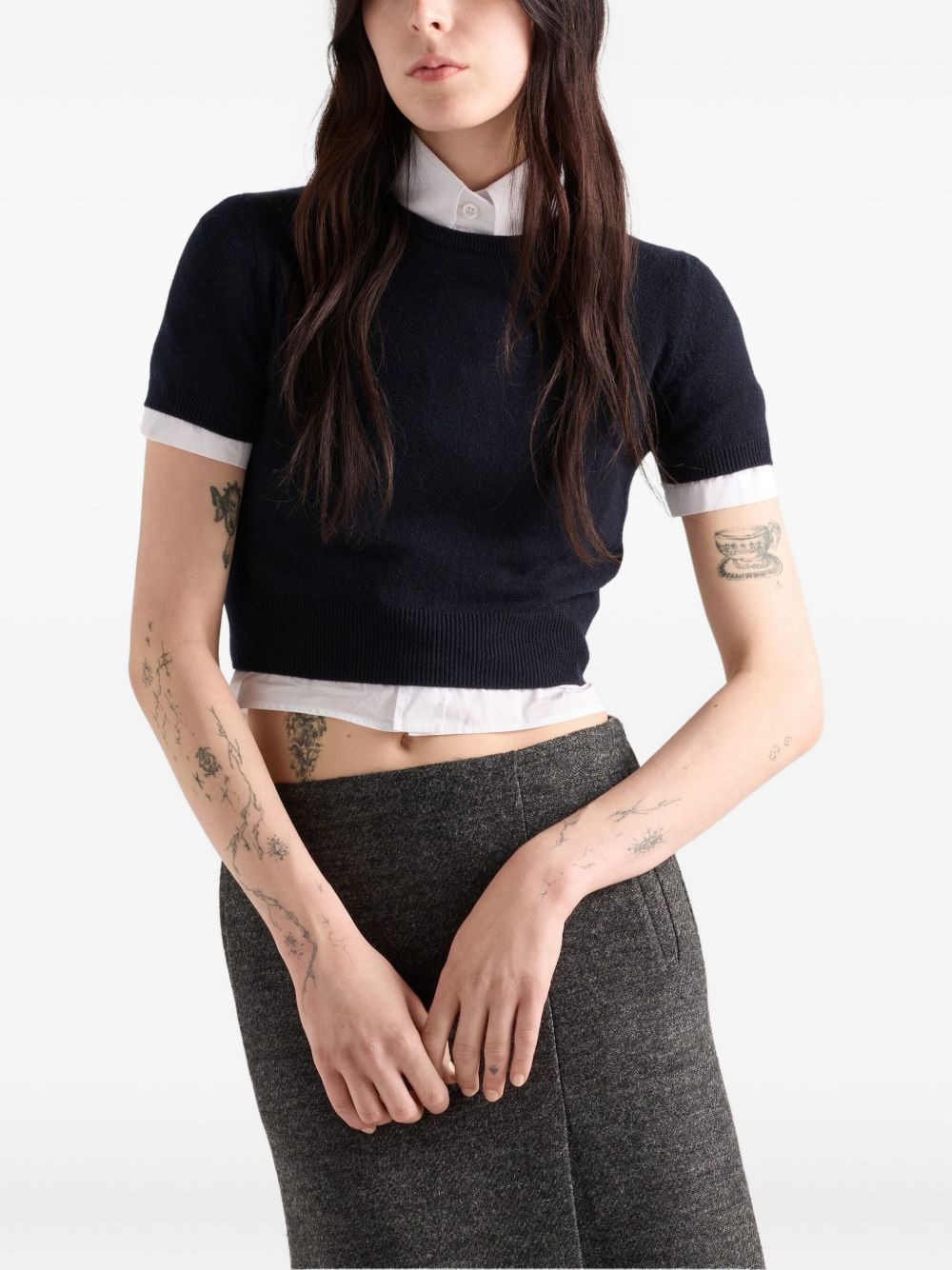 short-sleeve crew-neck sweater - 4
