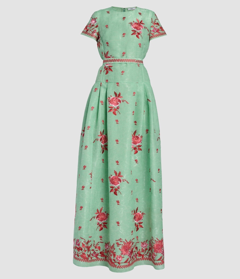 EMBROIDERED ORGANZA DROP WAIST GOWN 1