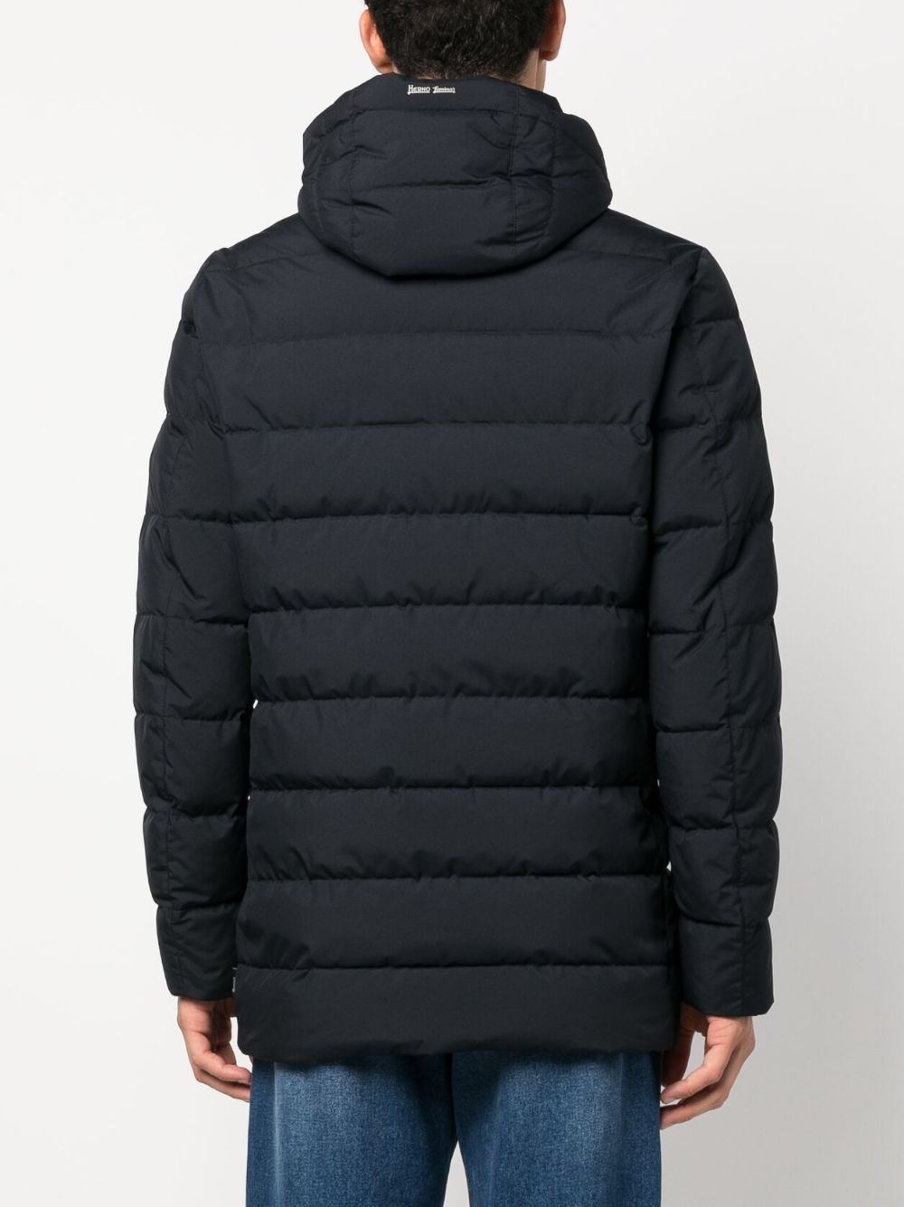 padded-design hooded coat - 4