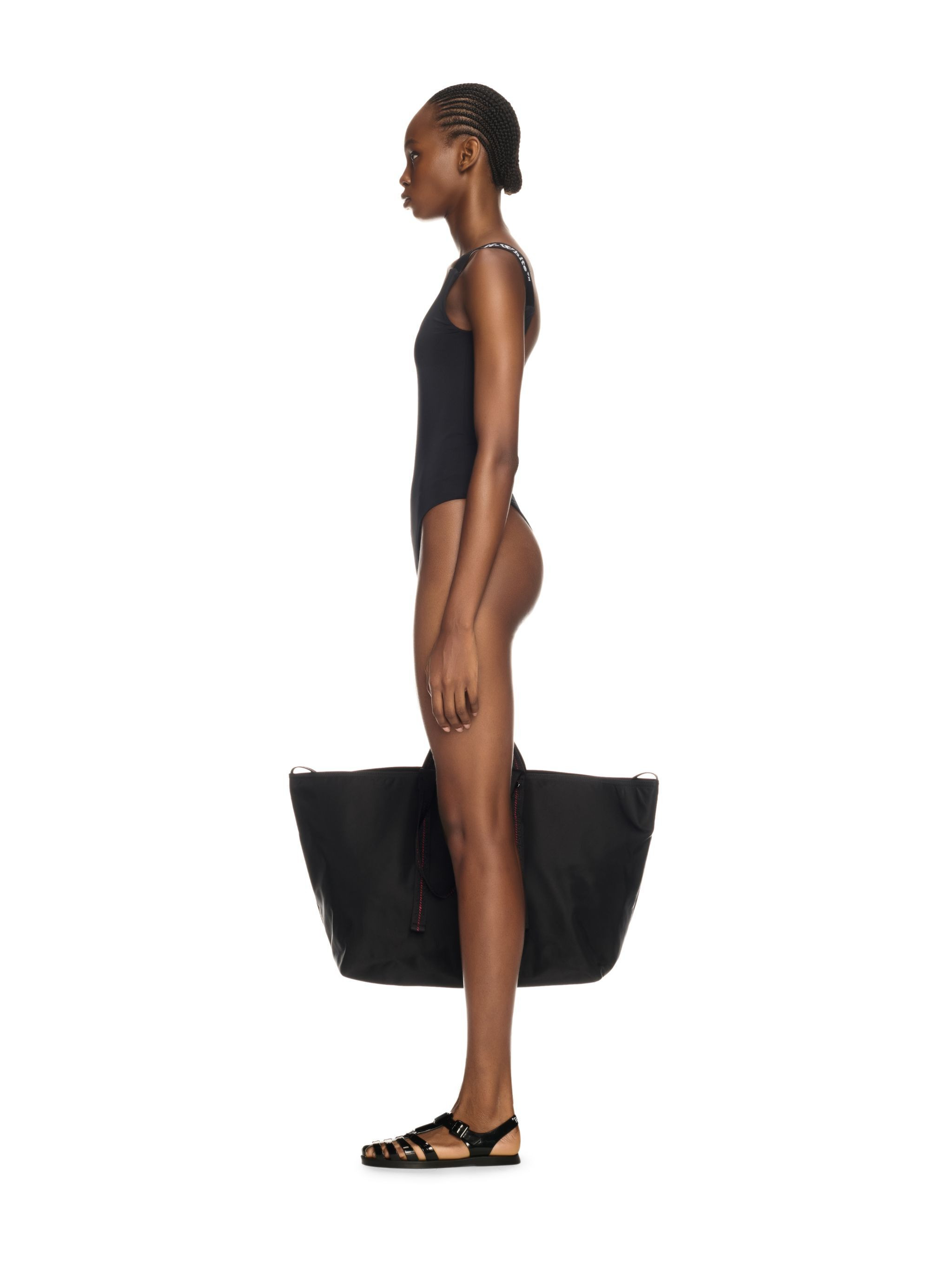 Black Logo Band Swimsuit - 3