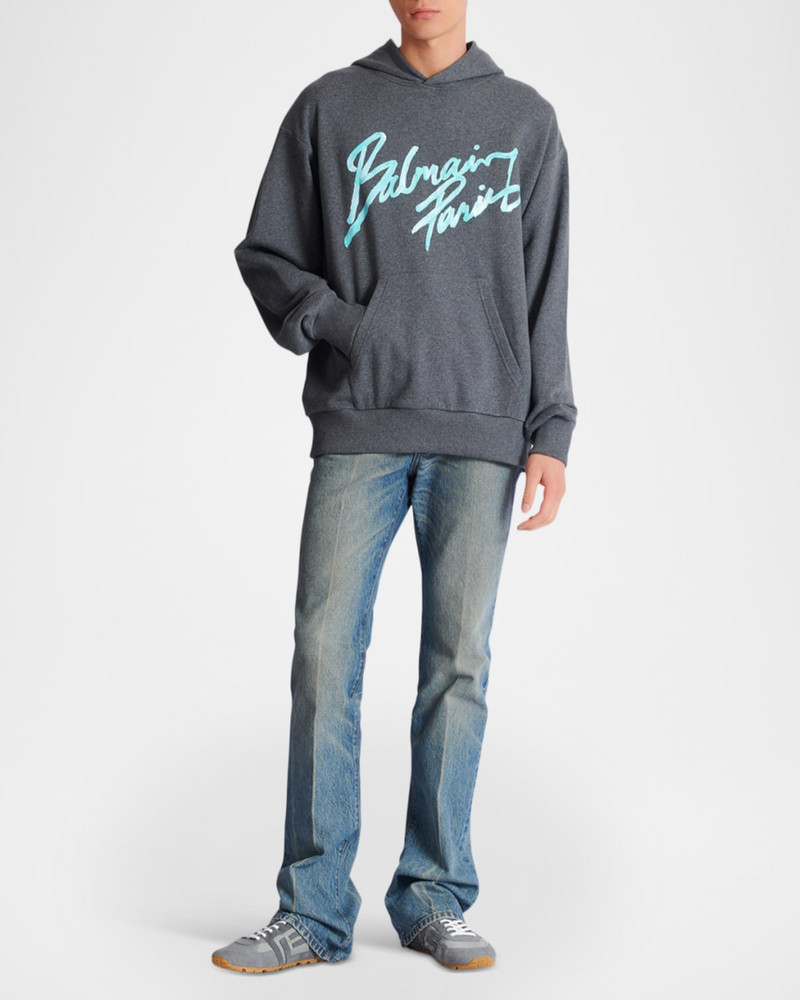 Balmain Men & apos;s Balmain Paris Cotton Jersey Hoodie outlook