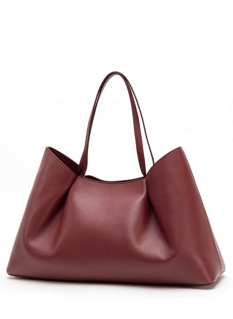 Elleme Dimple Tote Leather Burgundy outlook
