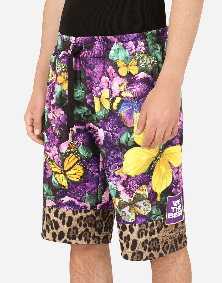 Jersey jogging shorts with butterfly print - 9