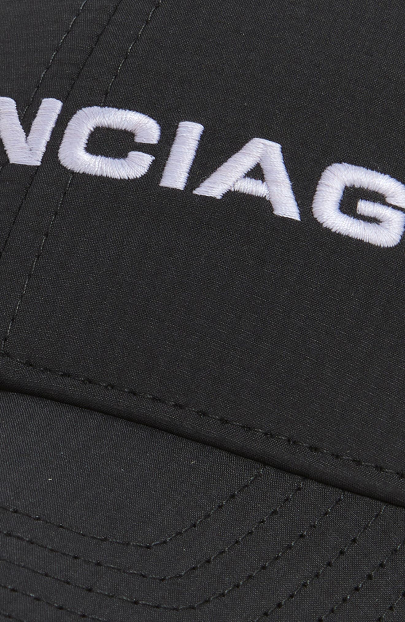 Balenciaga Logo Embroidered Adjustable Baseball Cap in 1090 Black/White at Nordstrom - 3