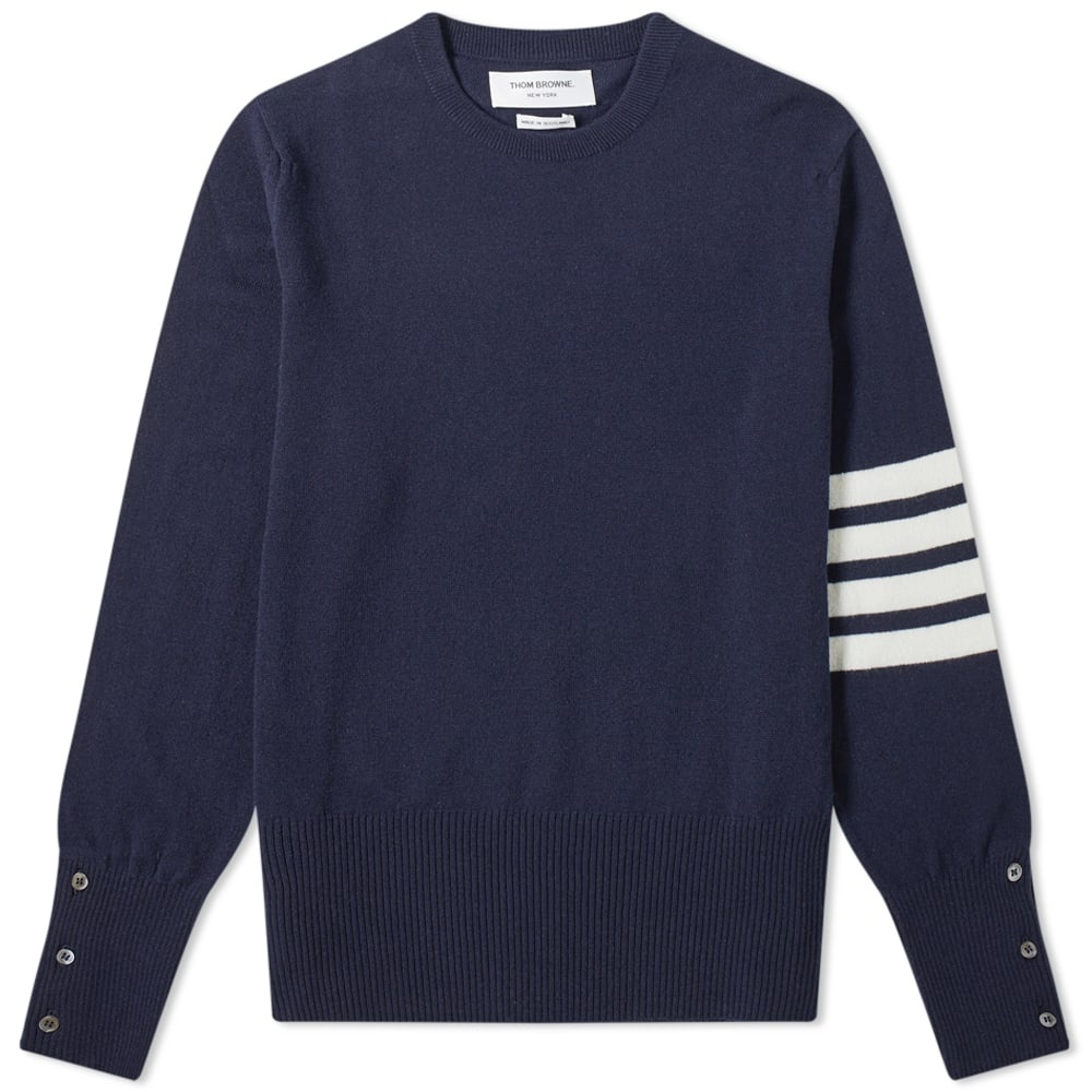 Thom Browne Arm Stripe Cashmere Crew Knit - 1