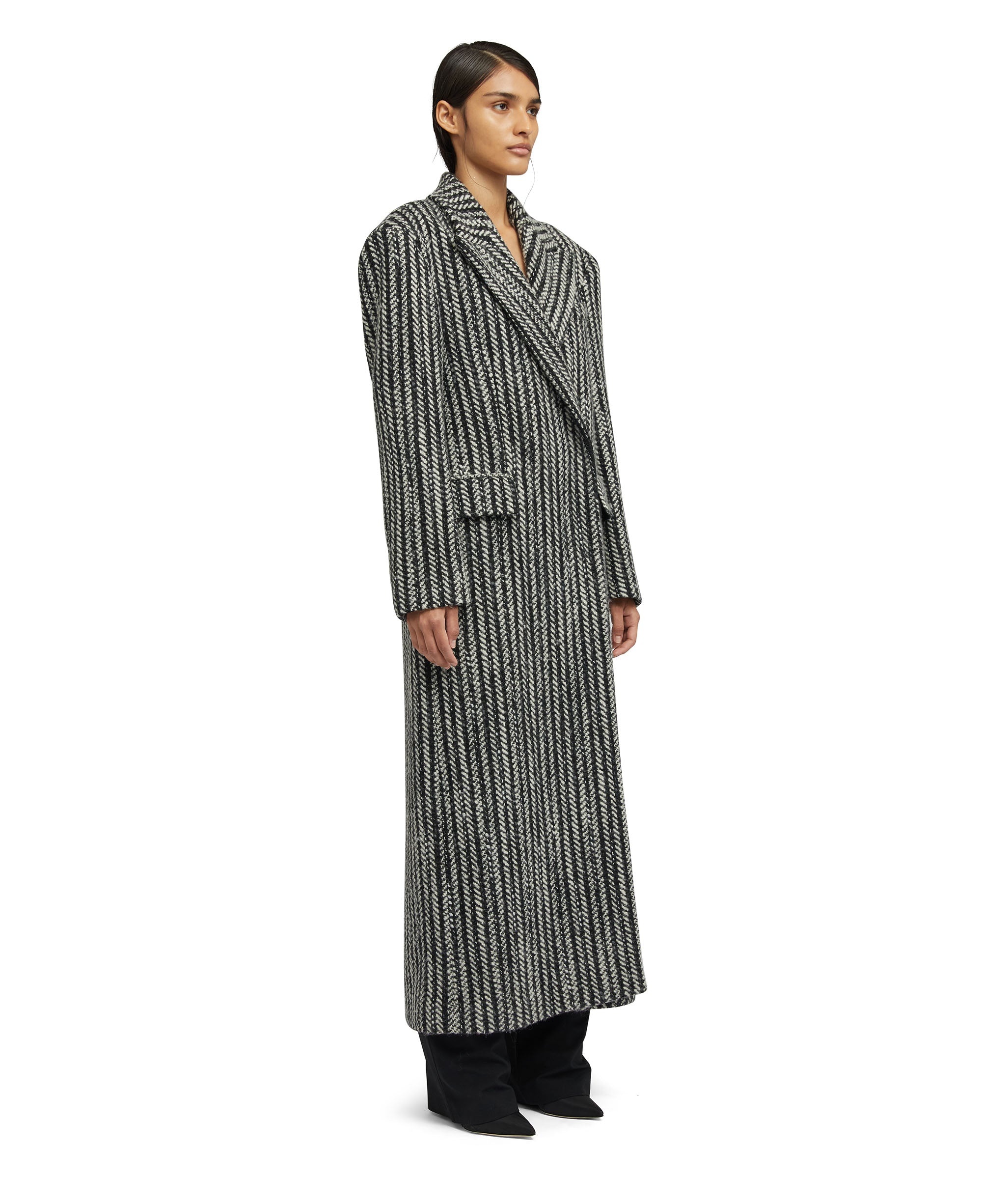 Blended wool "Herringbone Wool felt" coat - 4