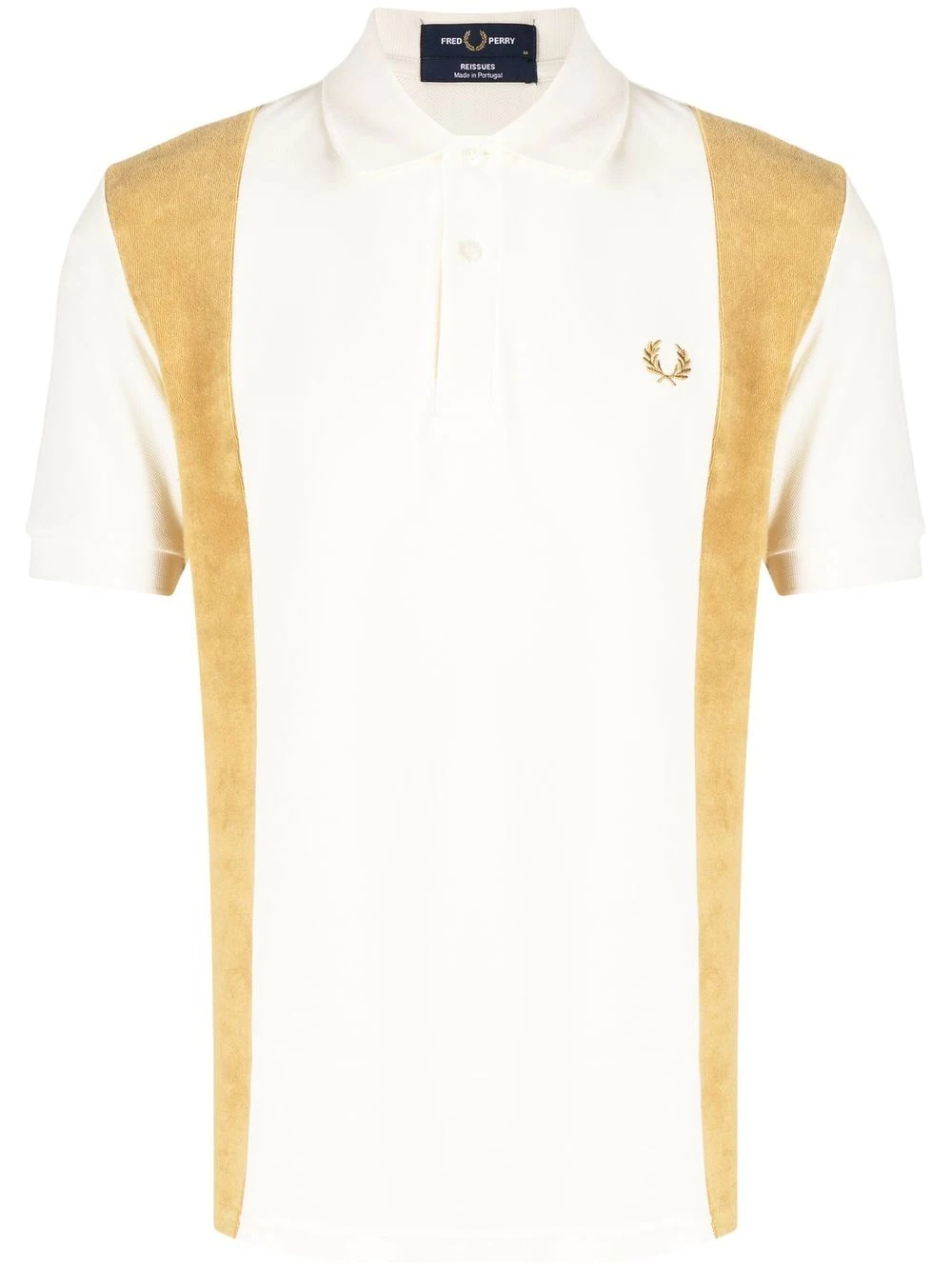 towelling-panel polo shirt - 1