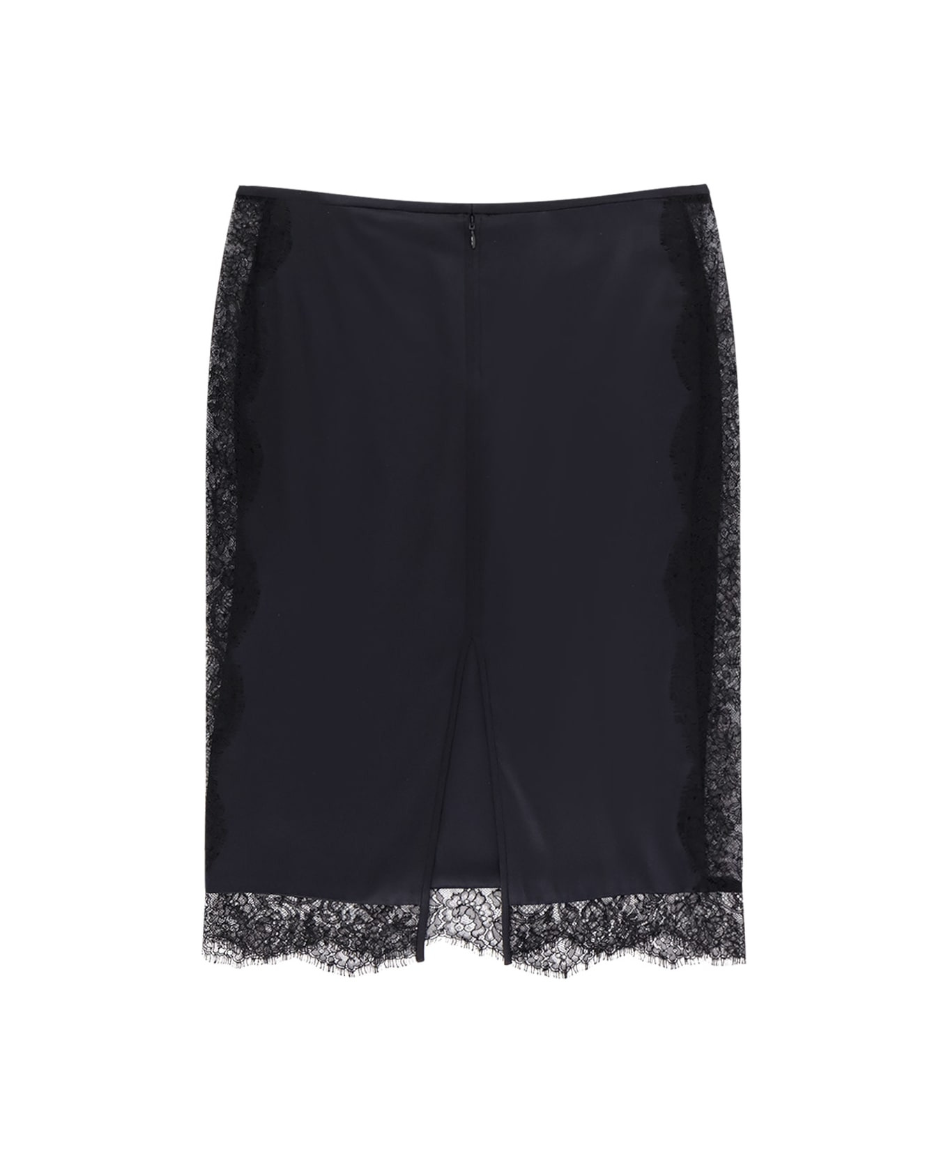 Silk Skirt With Lace Inserts - 2
