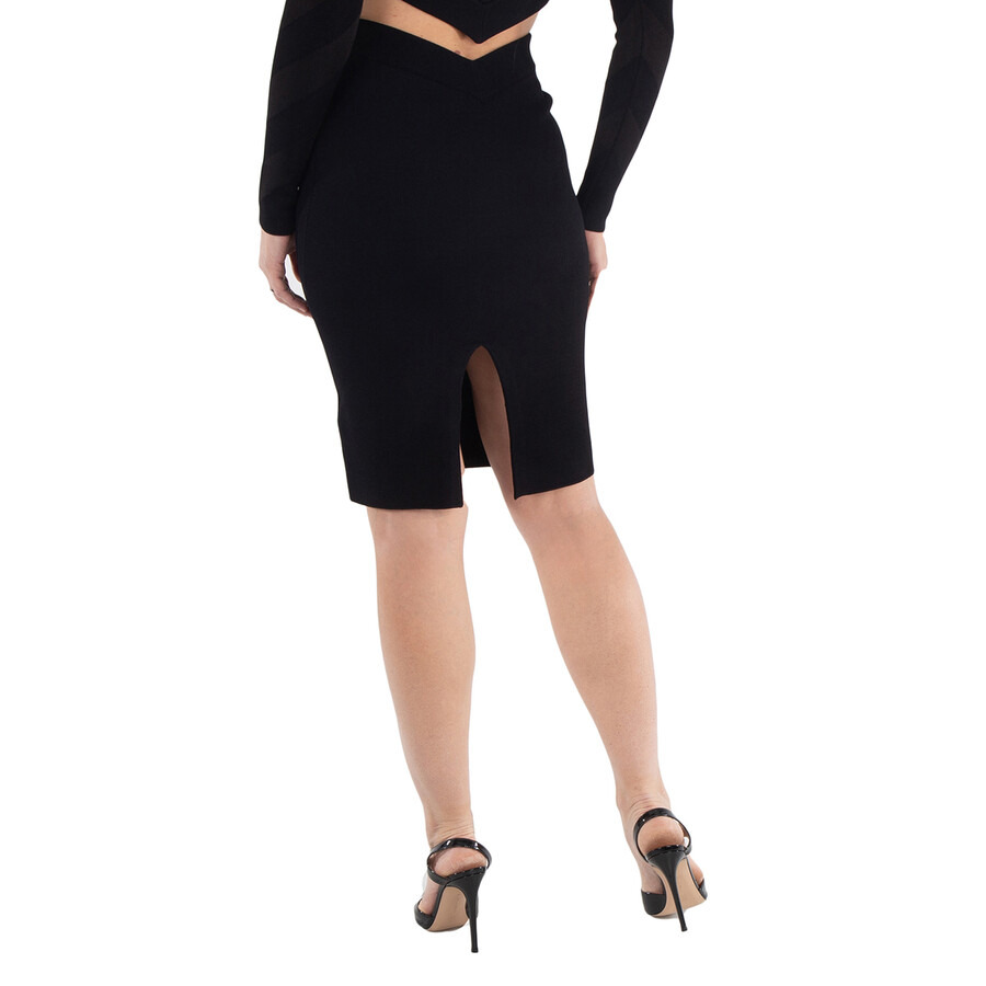 Burberry Ladies Black Octavia V-Waist Pencil Skirt - 3