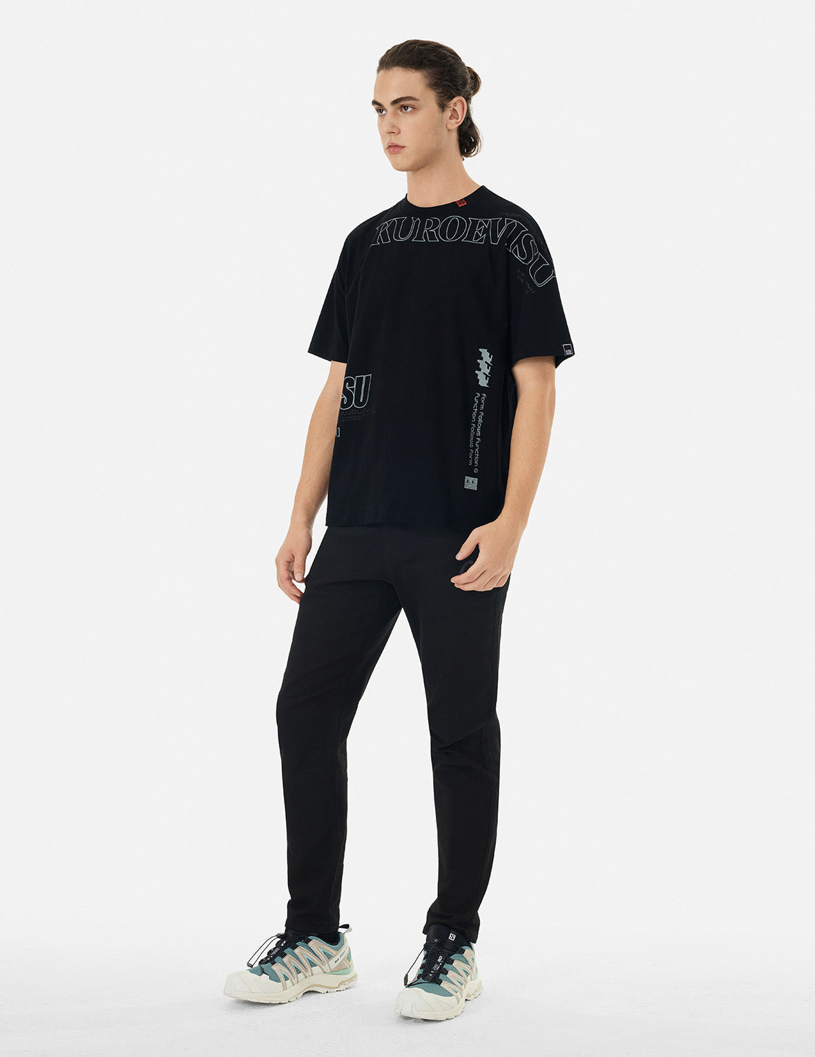 Logo and Slogan Print Fashion Fit T-Shirt - 3