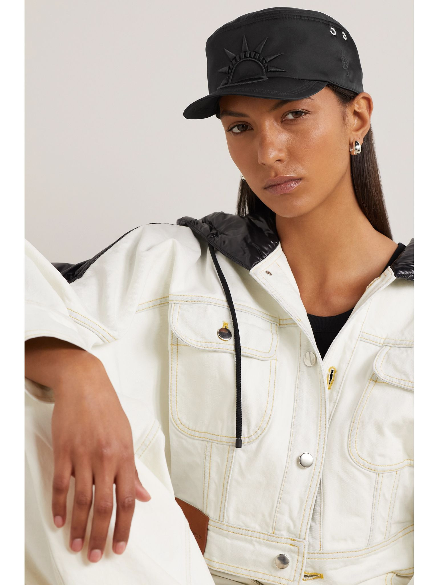 + Alicia Keys embroidered cotton-gabardine baseball cap Black - 2
