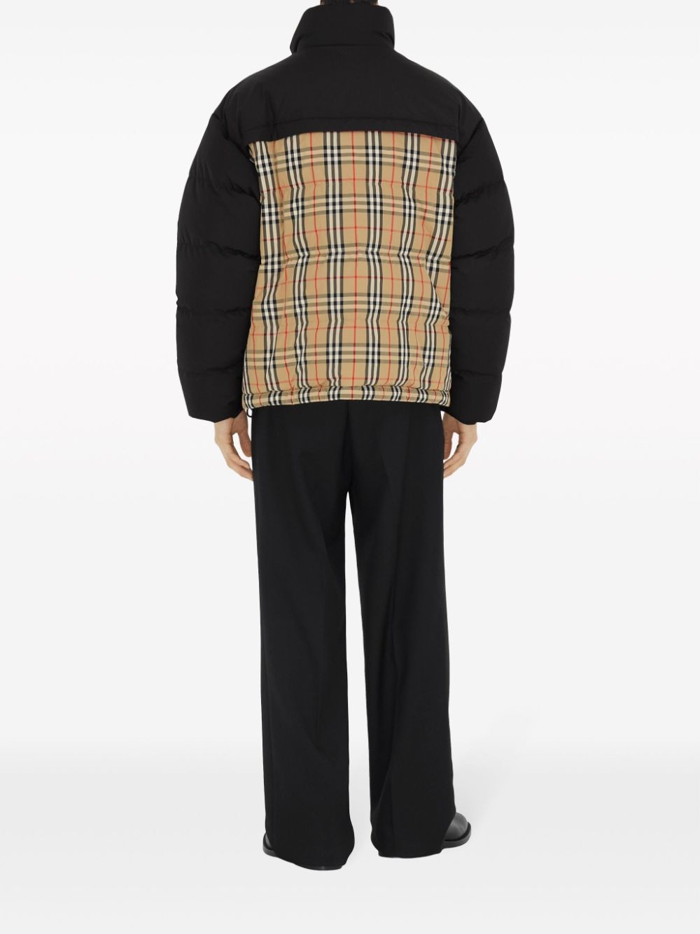 Vintage check-pattern reversible padded jacket - 4