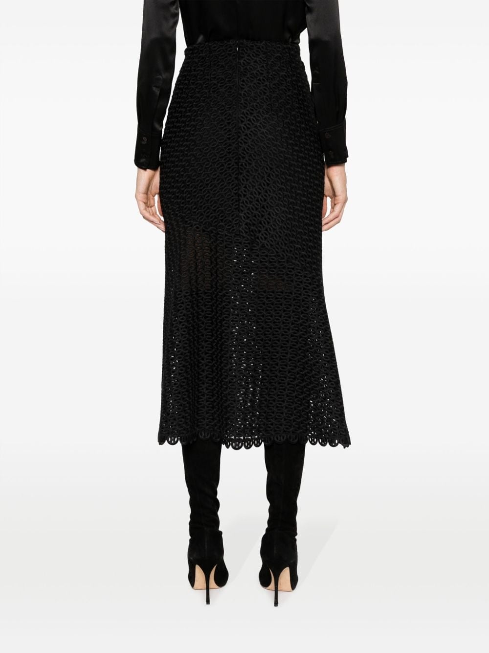 Graphic Performance macramÃ© midi skirt - 4