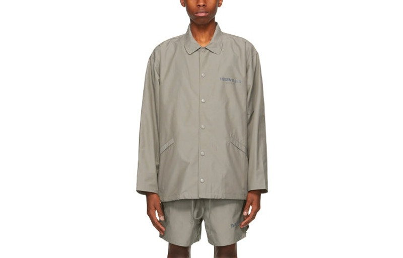 ESSENTIALS Fear of God Essentials FW21 Souvenir Jacket 'Taupe' FOG-FW21-082 outlook