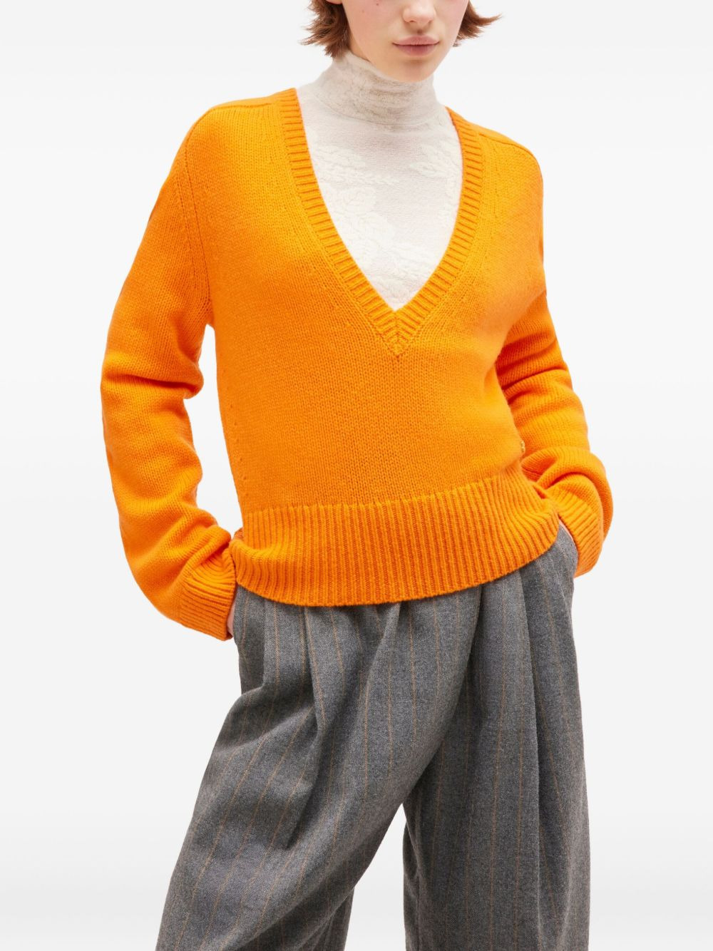 cashmere deep-V-neck sweater - 3