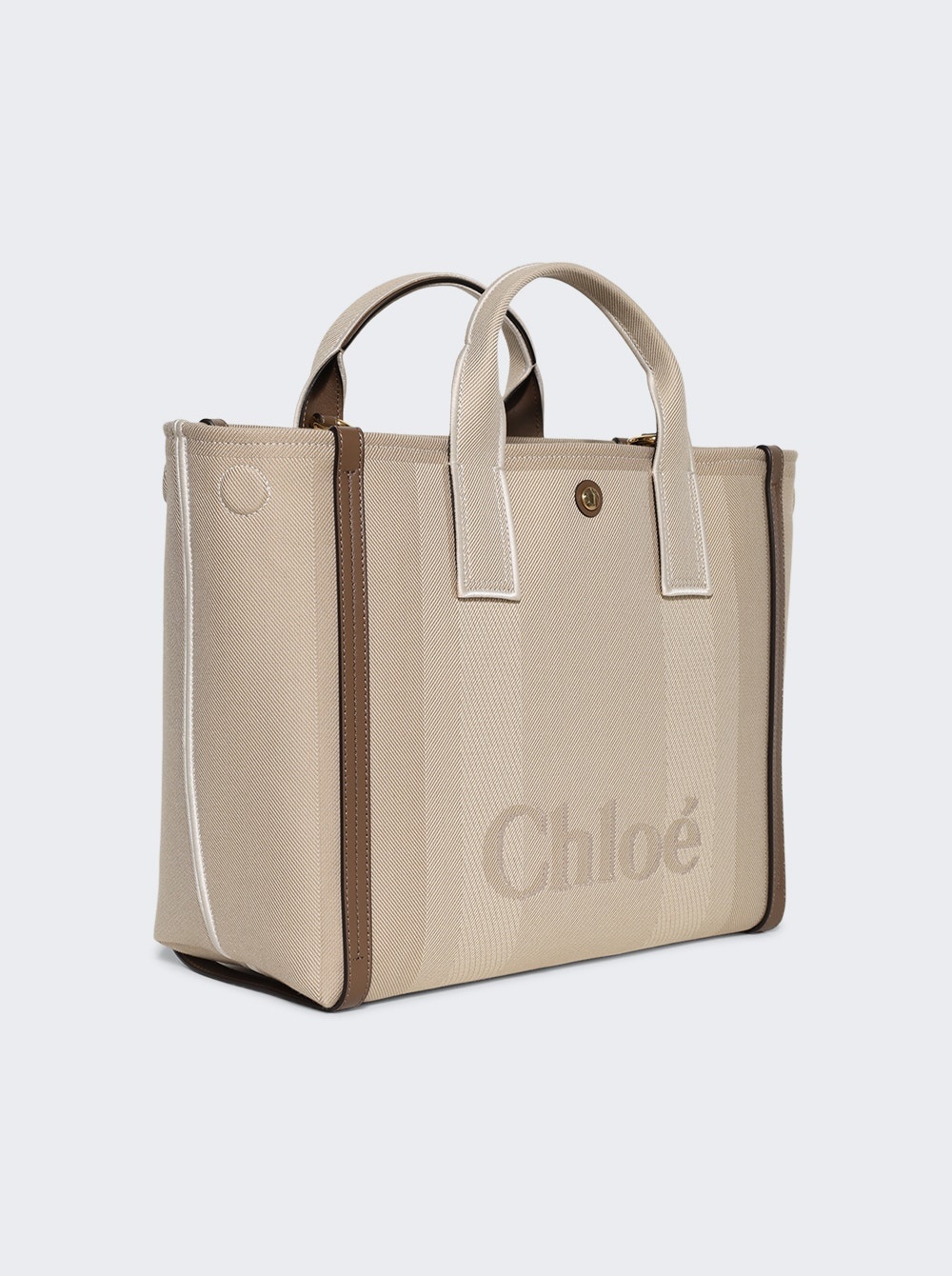 Carry Tote Bag In Canvas Beige - 4