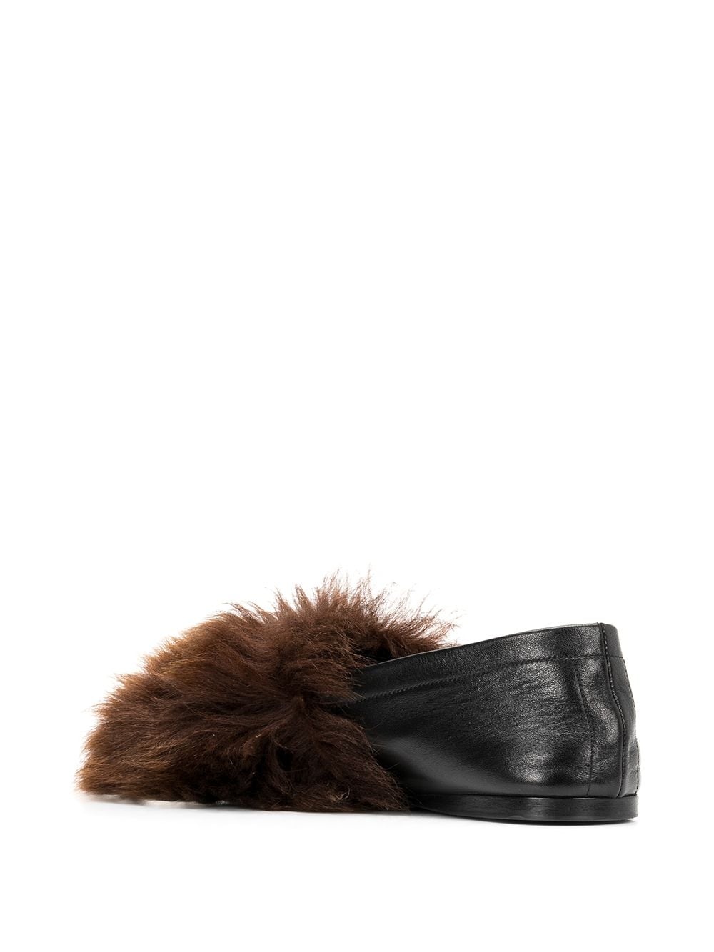 fur-detail flat slippers - 3