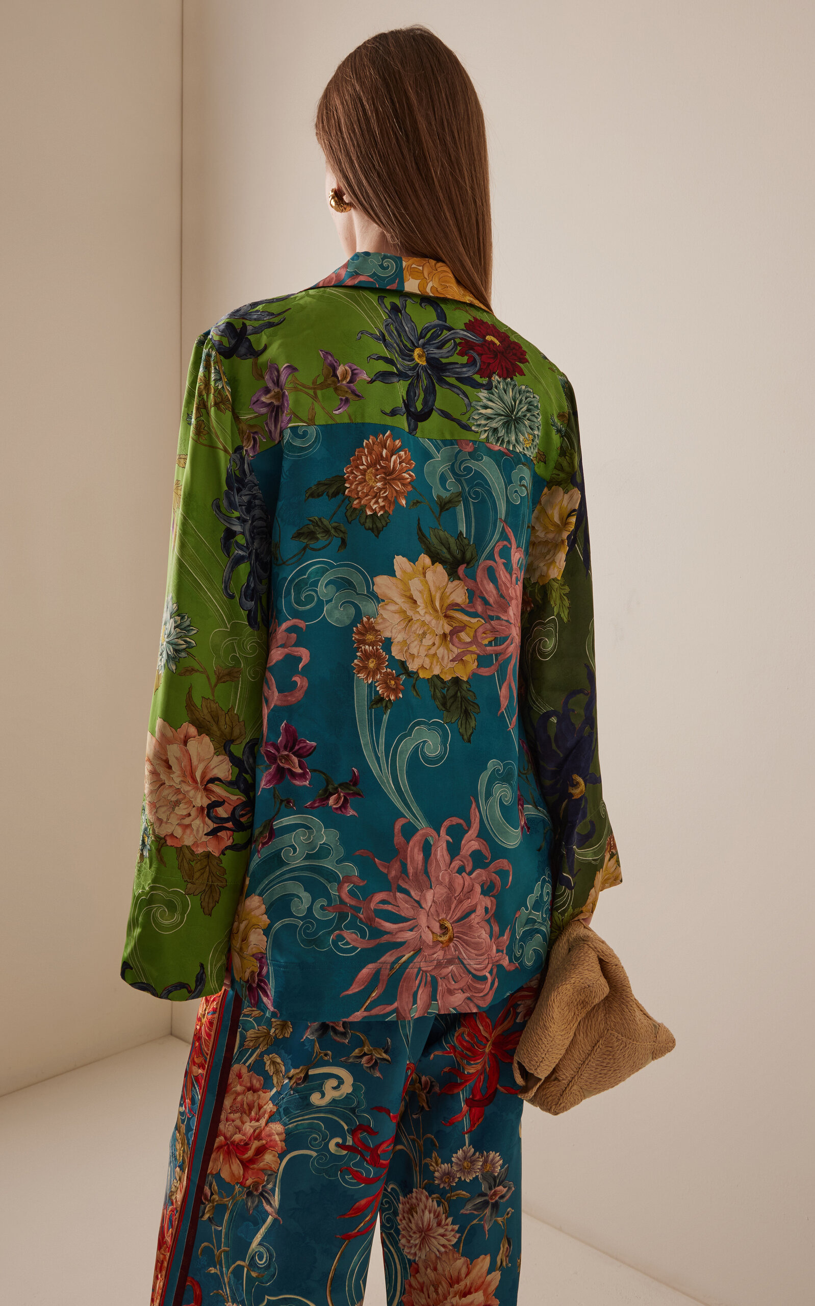 Avery Spliced Satin Shirt multi - 4