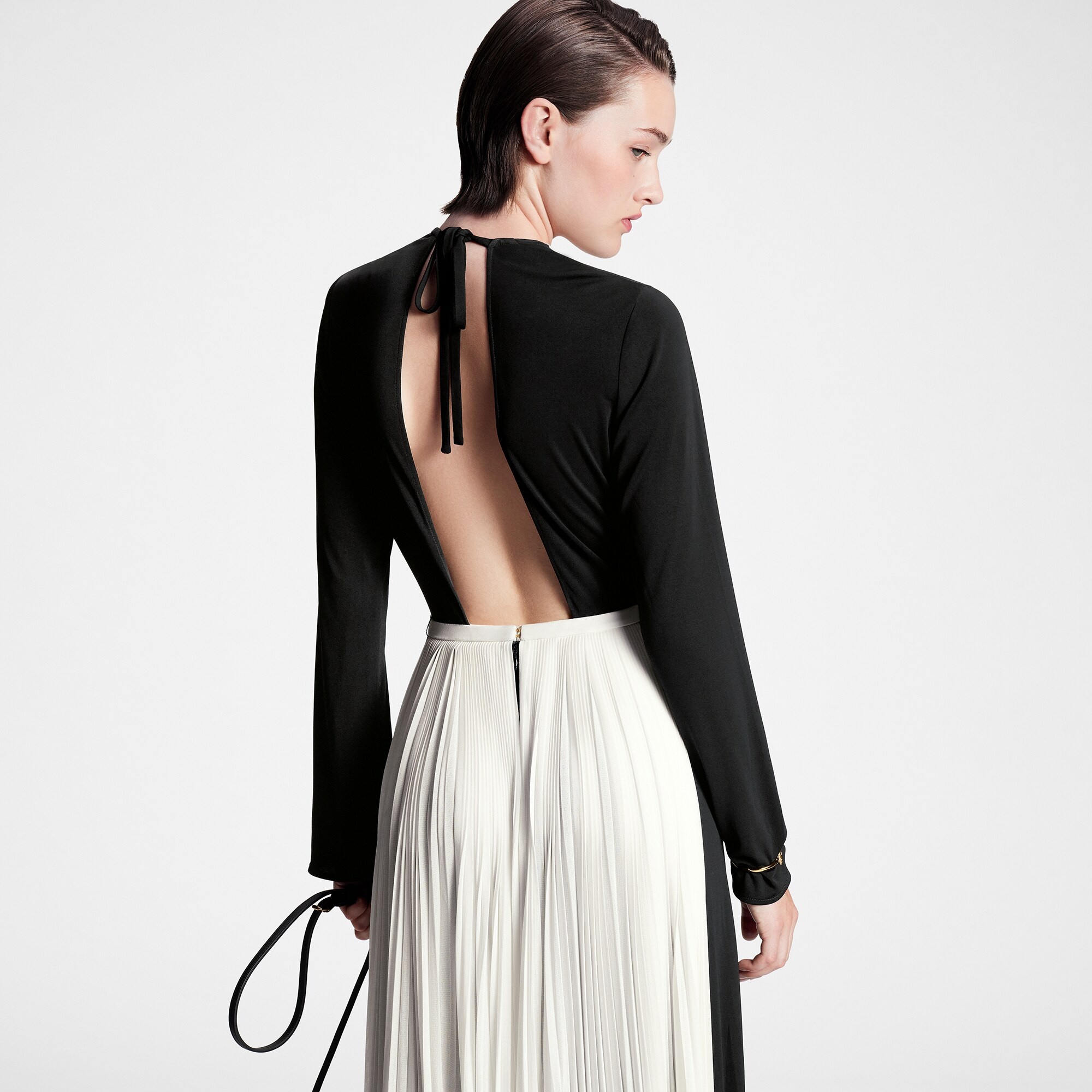 Graphic Pleated Accent Gown - 7