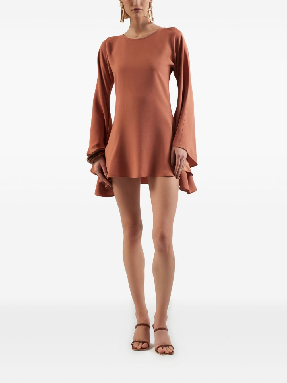 cut-out bell-sleeve mini dress - 2