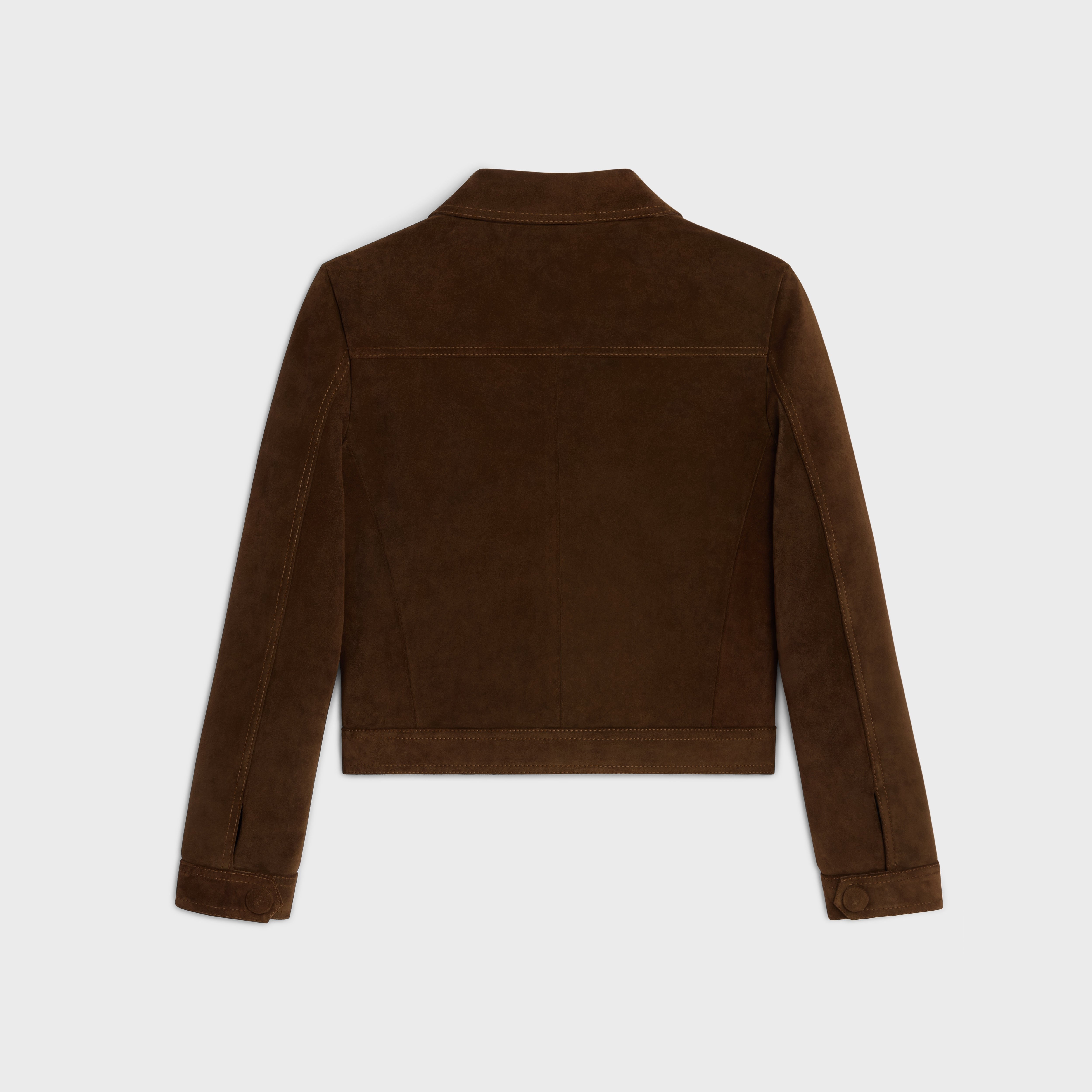 straight-cut blouson jacket in suede - 2