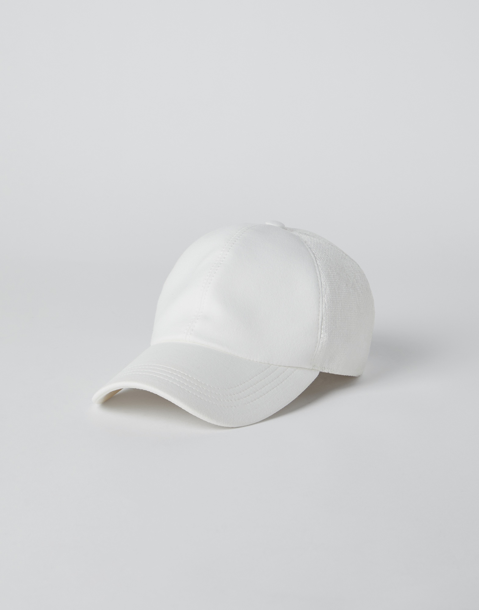 Dazzling satin and French terry baseball cap - 1