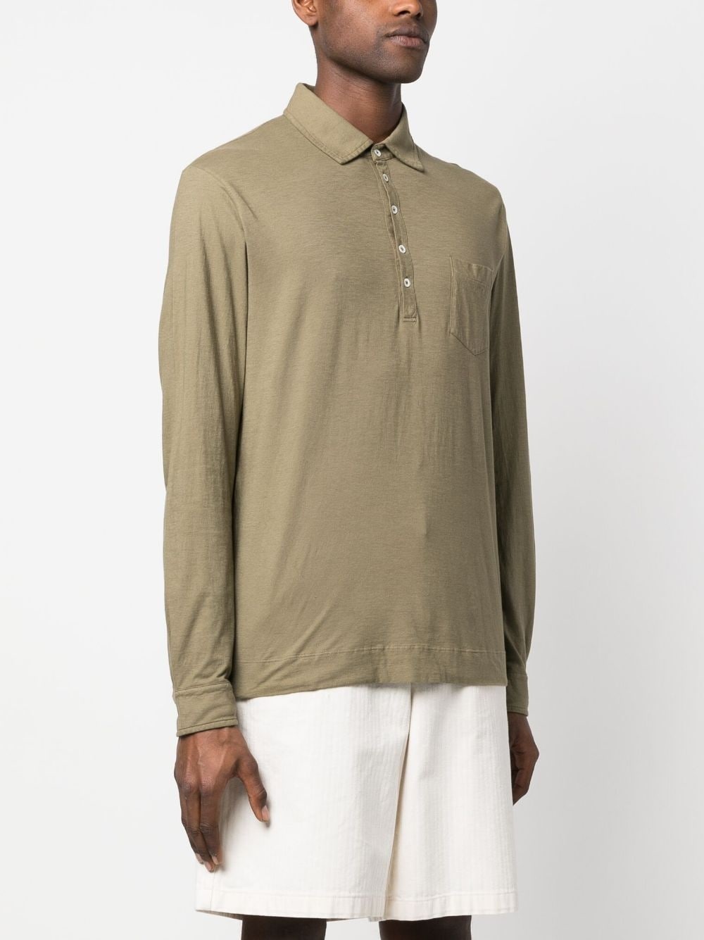 long-sleeve cotton polo shirt - 3