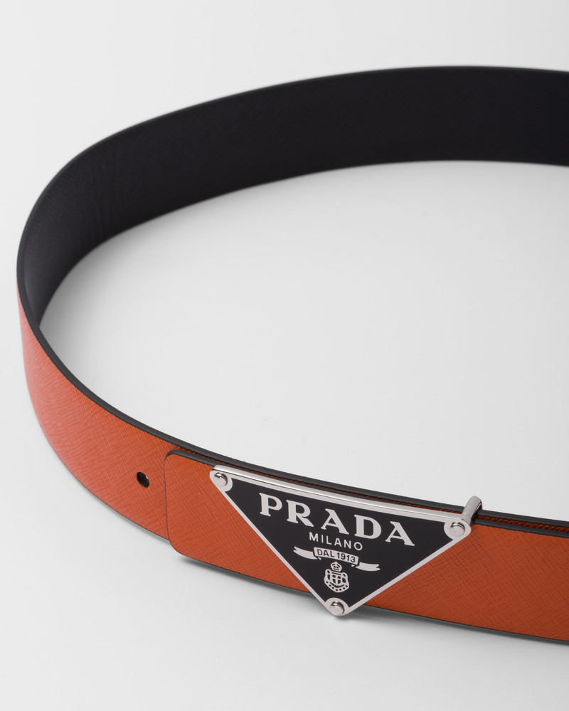 Prada Reversible Saffiano leather belt strap outlook