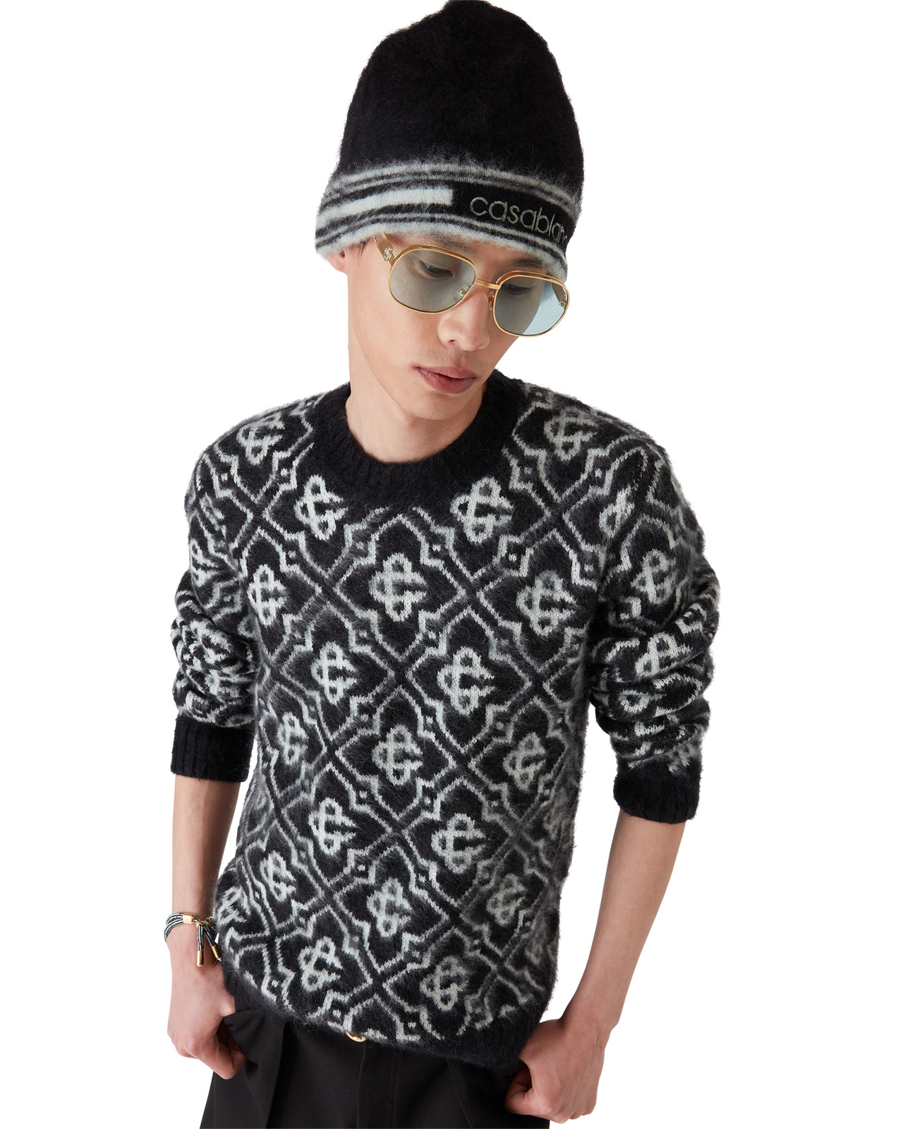 Stripe Mohair Beanie | Casablanca Paris - 2