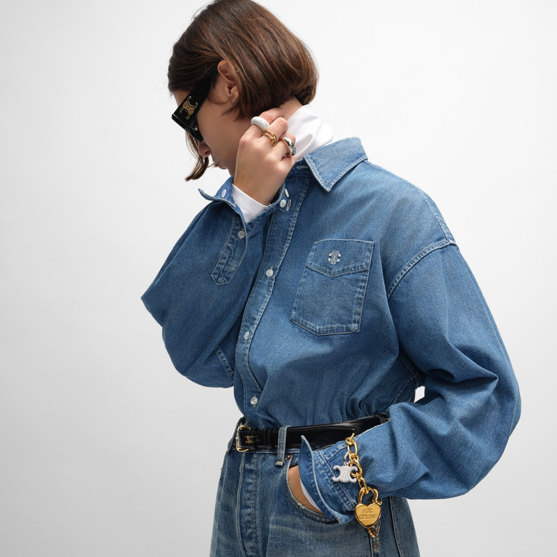 CELINE cropped shirt in denim outlook