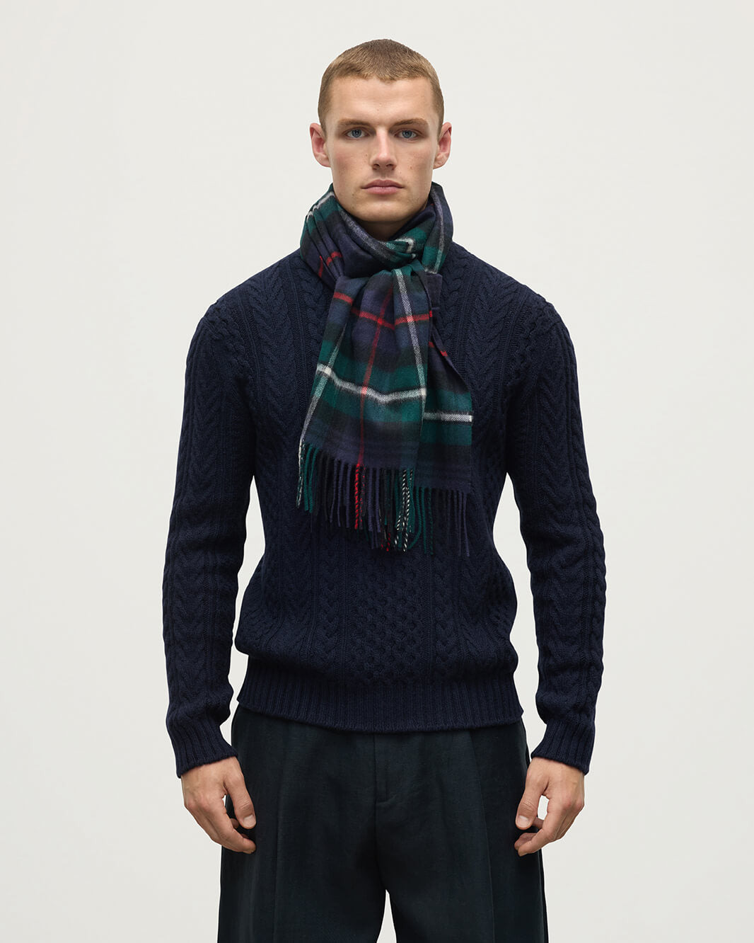 MacKenzie Tartan Wide Cashmere Scarf - 2