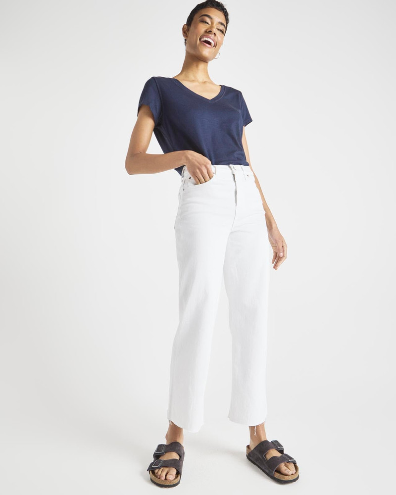 Splendid Cropped Wide Leg Jean in White outlook