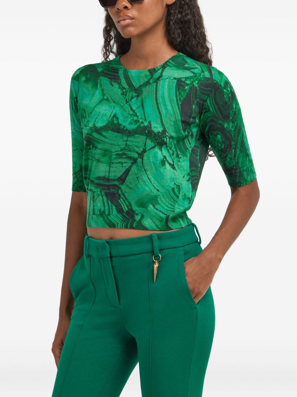 abstract-print T-shirt - 4
