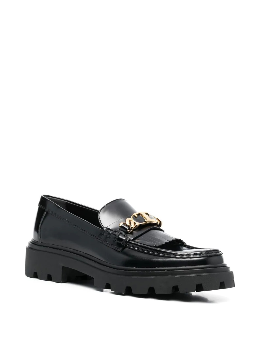 Fringed leather loafers - 2