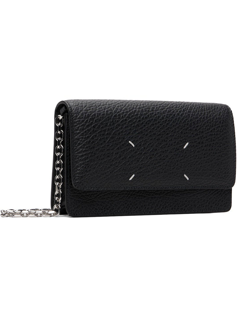 Maison Margiela Black Four Stitches Chain Wallet outlook